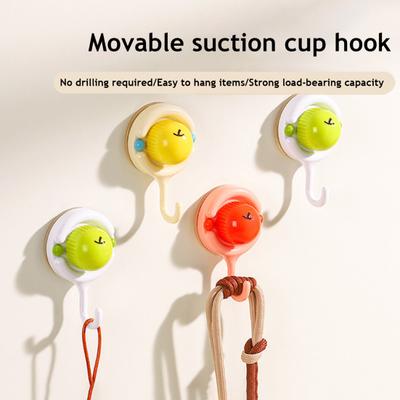 Hook Up Strong Load-Bearing Suction Cup Wall Hook Rotation Adsorption No-Drill Traceless Installation Kitchen Storage