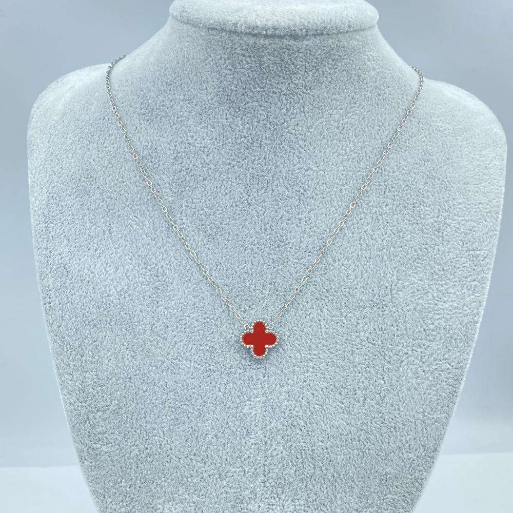 15MM Titanium Steel Four-leaf Clover Single Necklace Does Not Lose Color Ladies High-grade Necklace
