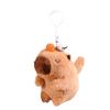 Le Ji Er Capybara Plush Toy Keychain with Wagging Tail & Bubble Blowing Pendant