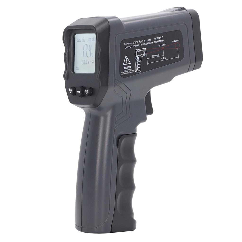 Handheld Thermometer 12:1 50:1 Measured Distance Ratio LCD Display Heat Temperature Meter Gauge Gun ‑50‑1600 Celsius