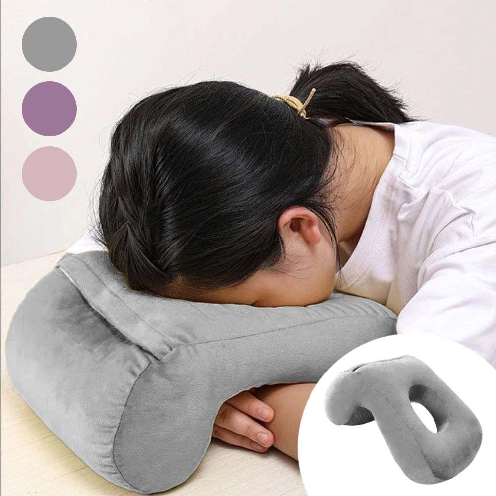 Relaxing Plush Office Nap Pillow Comfortable Soft Hollow Reclining Pillow Facial Support Breathable Cushion Pillow Men/Women
