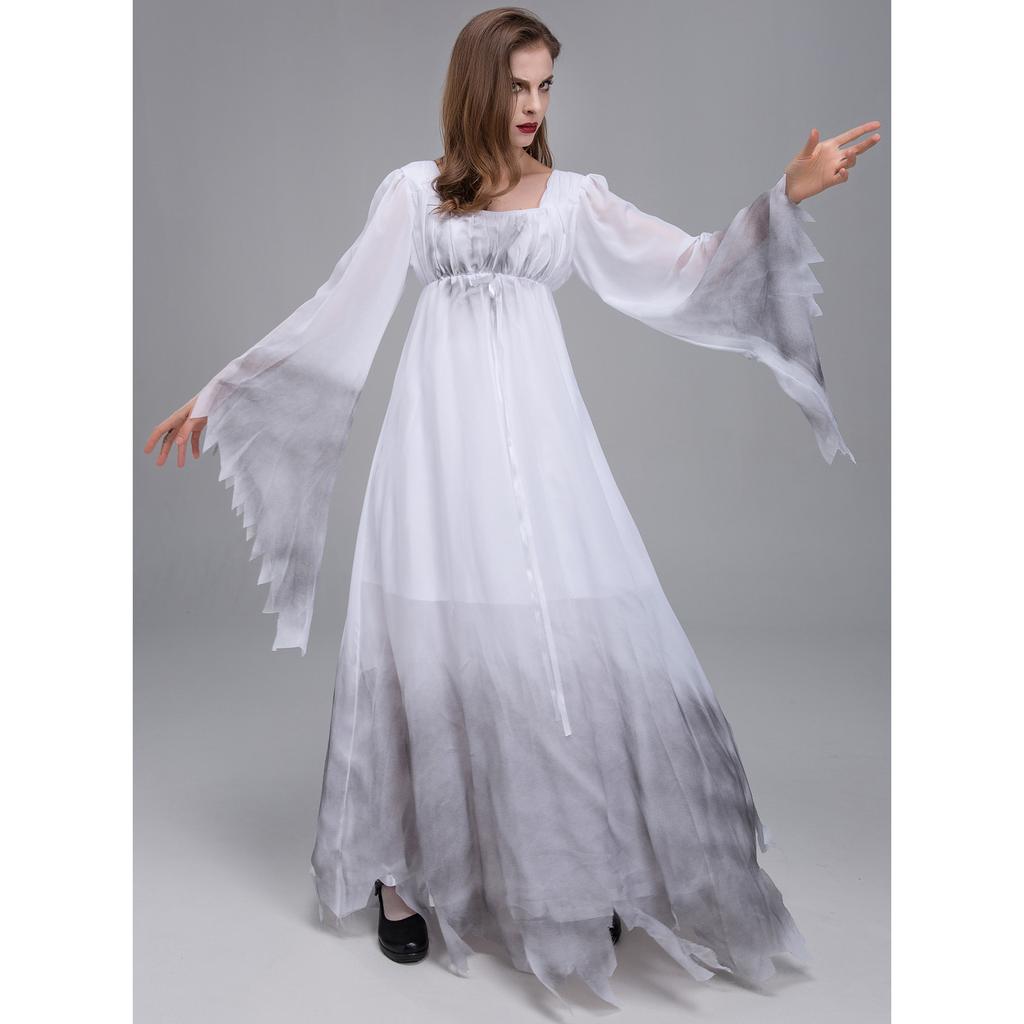 Costume de zombie horreur S-XXL, costume de fantôme zombie d'Halloween pour femme, costume de fantôme de mariée vampire