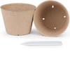 80pcs 10cm Round Biodegradable Paper Pulp Seedling Pots with 80 Plant Labels 4 Drainage Holes Compostable Nursery Containers for Gardening