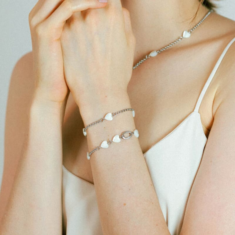 Pearlymore Pearly Heart Bracelet (silver)