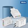 5V 3.1A Colorful Edge 4-Port USB Charger for US, EU, UK - Mobile Travel Adapter