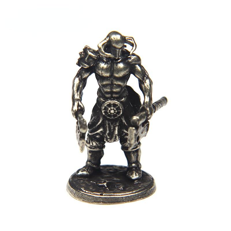 Weißes Kupfer Metall Solider Miniaturen Figur Vintage Starke Männer Krieger Ornament Desktop Dekoration Zubehör Spielzeug Geschenk