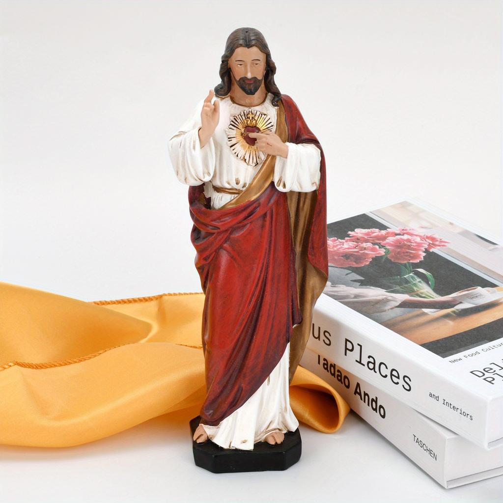 25.5cm Jesus's Sacred Heart of Jesus Statue Catholic Christian Religious Decoration Sculpture Statuary Souvenirs Gifts