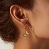 18K gold natural white shell butterfly shape simple stud earrings 14K gold white shell butterfly gold chain stainless steel necklace