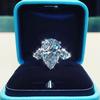 Huitan Luxury Crystal Water Drop CZ Rings Women Proposal Engagement Ring Exquisite Wedding Anniversary Gift Party Trendy