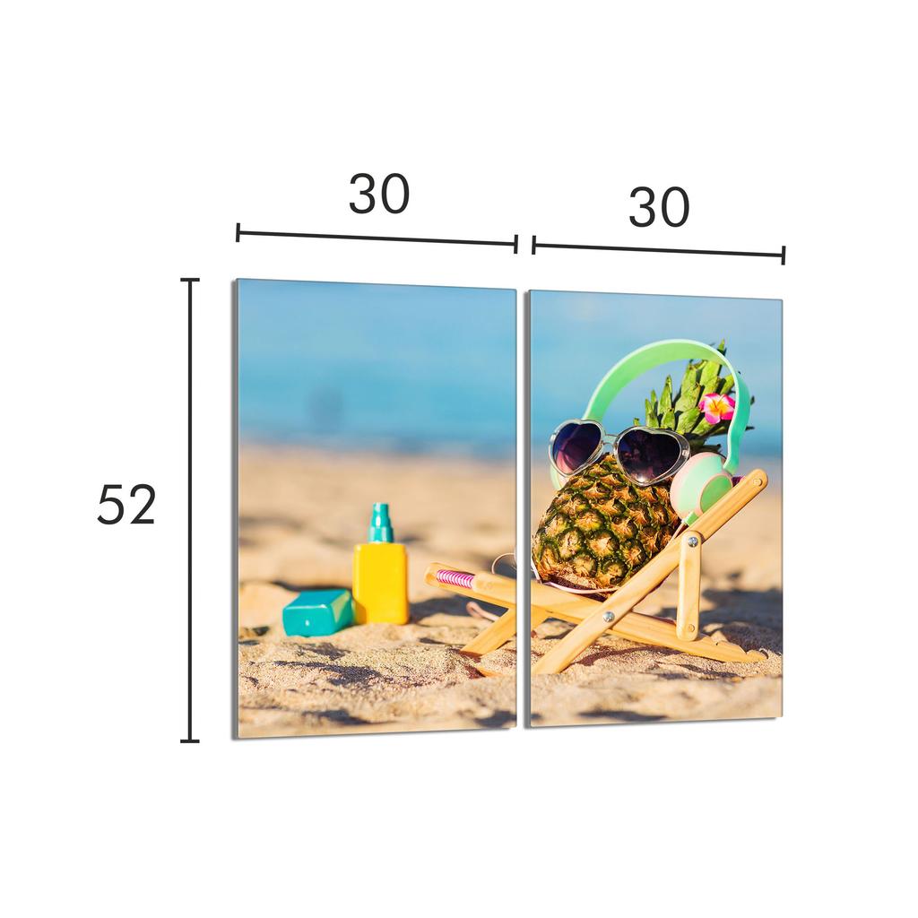 Szklana płyta ochronna na kuchenkę 2x30x52 Ananas