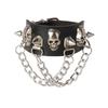 DIEZI Punk Goth Bat Skeleton Wrap Bracelet Women Men Vintage Harajuku Black PU Leather Chain Bracelet Bangles Halloween Jewelry