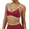 Colorblock Cross-Strap Shockproof Sports Bra for Yoga and Outdoor Fitness
