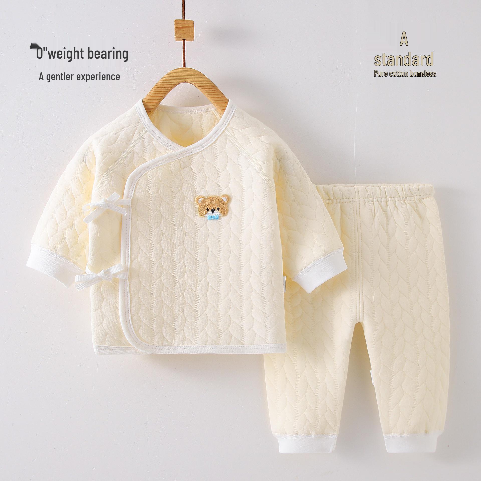 

Новорожденный Стеганый Осенне-Зимний Пижамный Комплект: Раздельный костюм из двух частей с кальсонами 66 cm