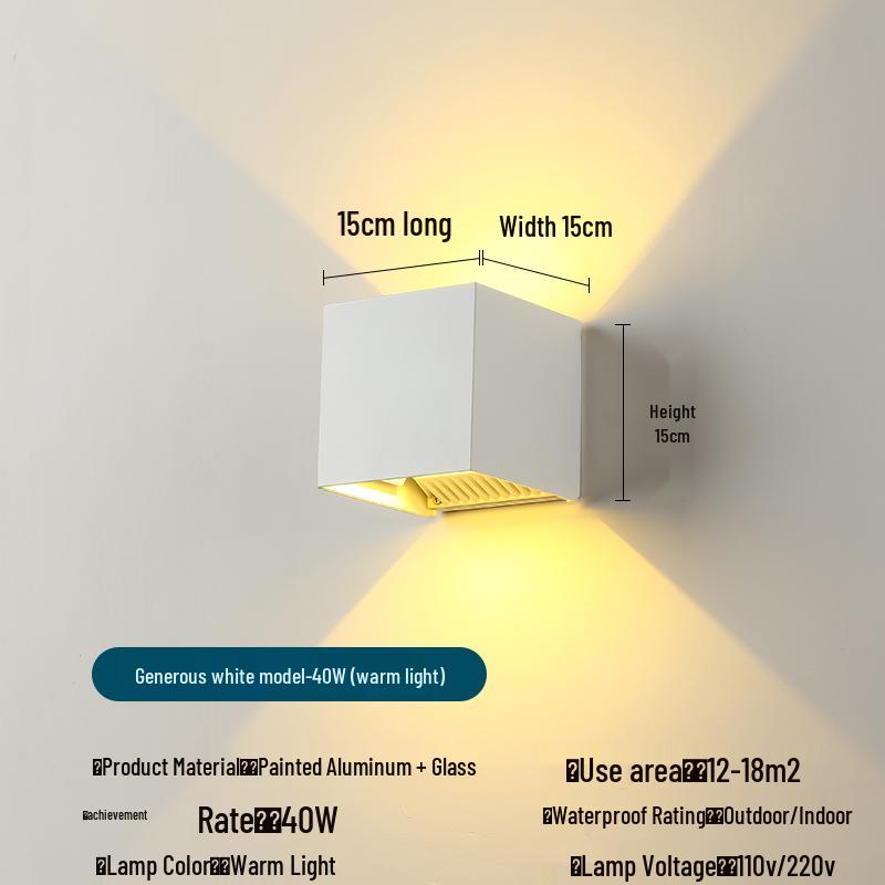 Waterproof LED Outdoor Double Head Wall Light, Super Bright for Villas, Courtyards, and Balconies.