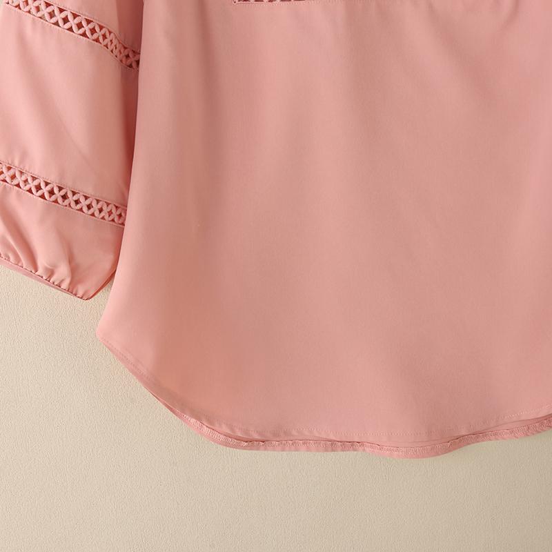 ZANZEA Women Casual V-Neck 3/4 Sleeve Loose Embroidery Blouse