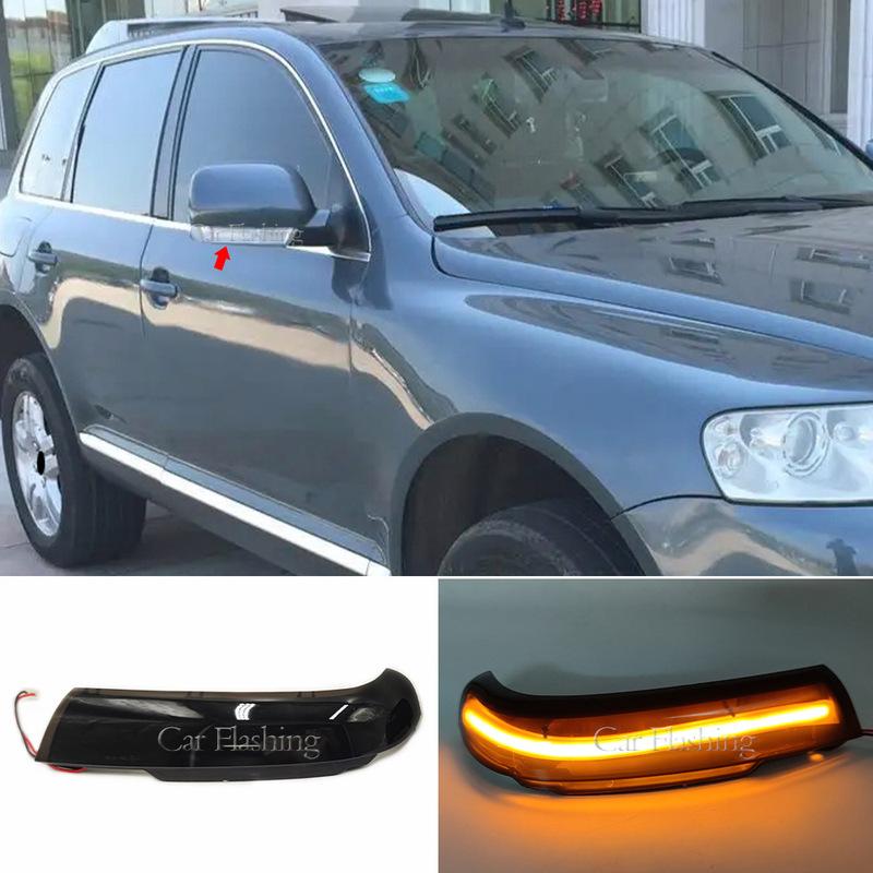 For Volkswagen Touareg 03-07 7L Reversing Mirror Light MK1 Rearview Mirror Flowing Turn Signal Touareg