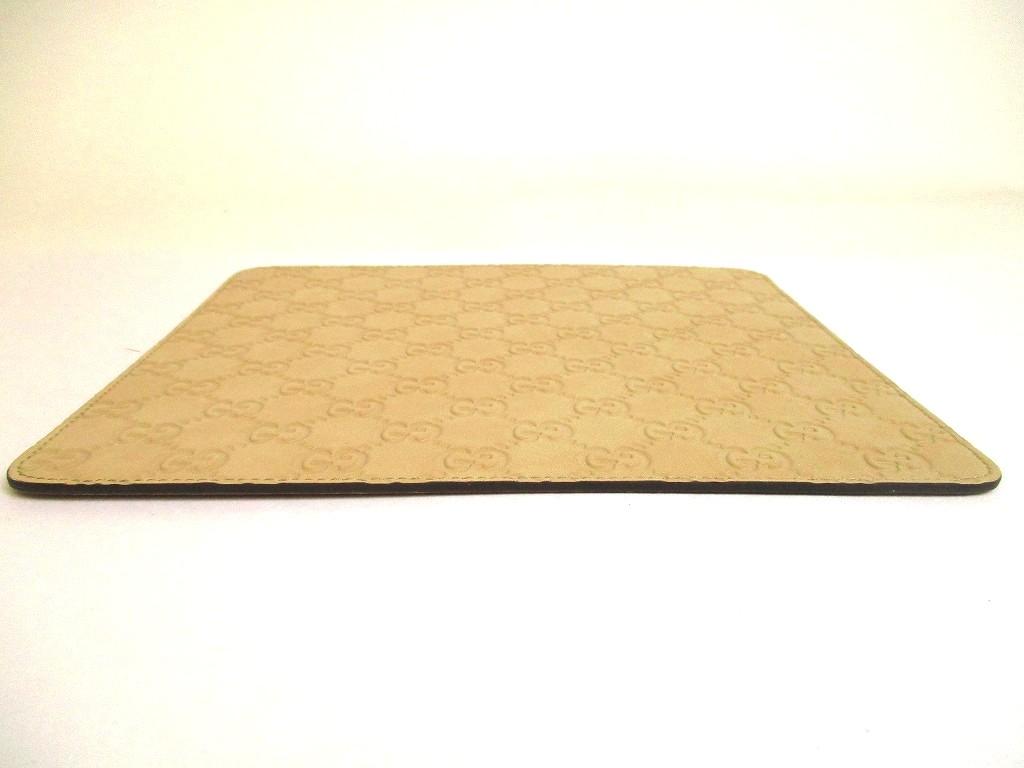 Authentisches GUCCI Guccissima Beige Leder Mauspad #a767 Überholt