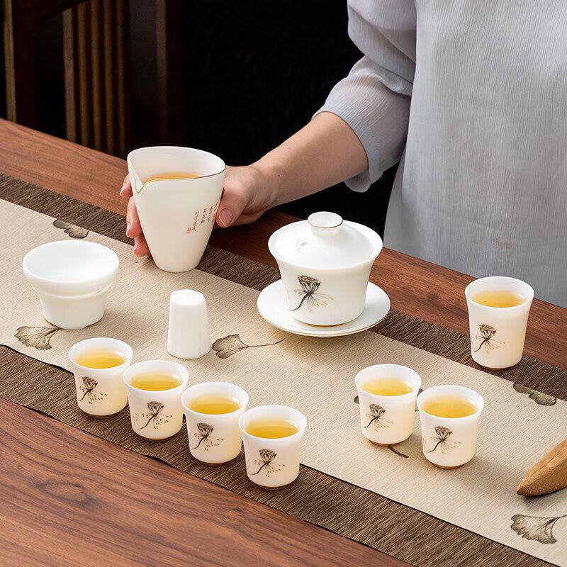 Elegant White Porcelain Gongfu Tea Set