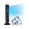 Ventilador Enfriador de Aire Portátil, Ventilador de Torre Aerodinámico con LED, Viento Potente, Ahorra Espacio, Interfaz USB Negro