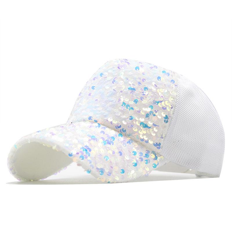 Summer Cap Sequined Hat Women'S Versatile Trendy Baseball Cap Outdoor Shade Mesh Cap Sun Protection