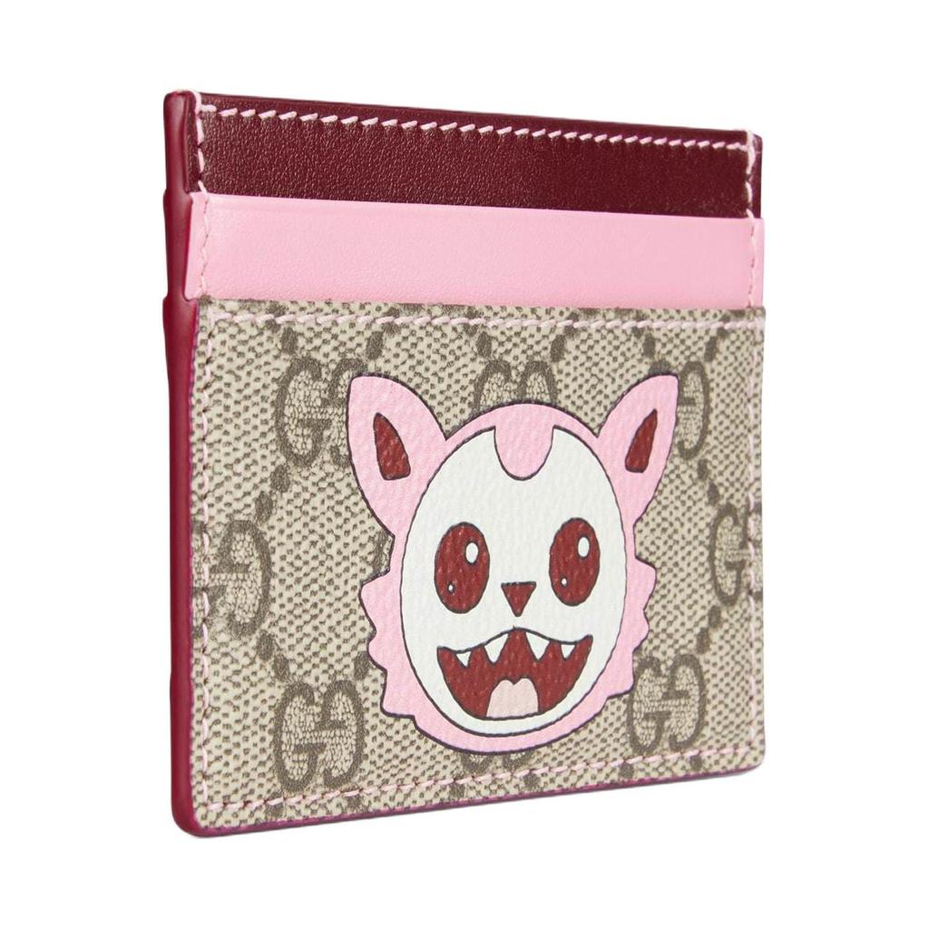 GUCCI Fabric Card Holder Women's Beige 855373-FAFII-9768
