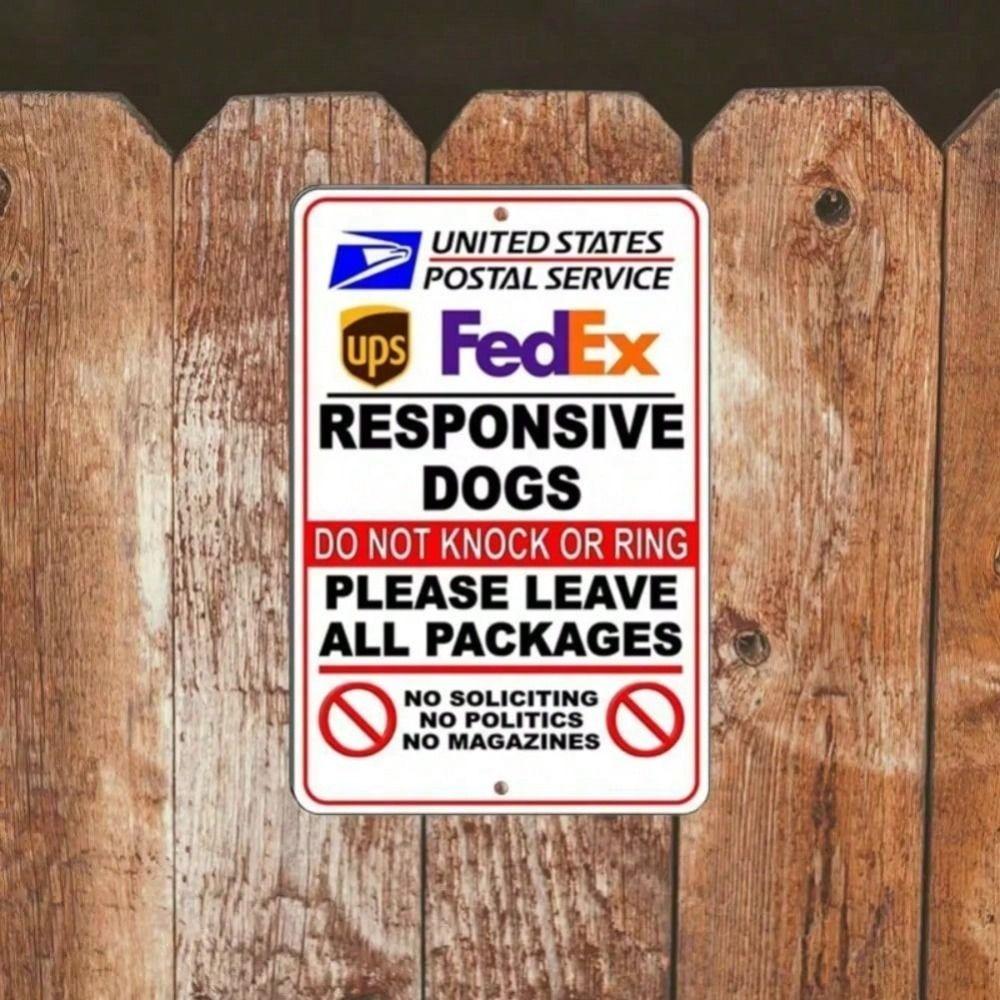 Tin Sign Wall Art Dog Poster, Weatherproof Metal Decor for Home Interior