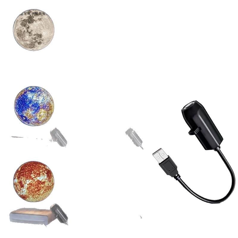 USB-betriebene 360° drehbare Projektorlampe: Kompaktes Nachttischlicht für das Schlafzimmer