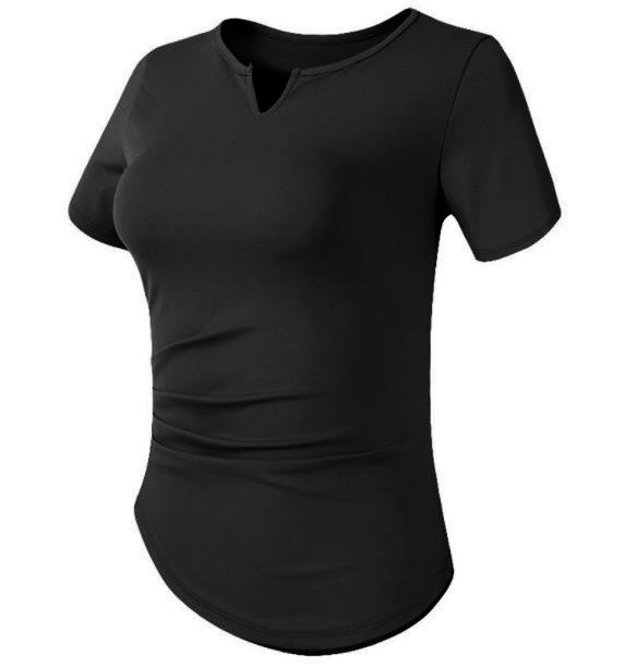 Women's V-Neck Quick-Dry Running Tops - Slim, Casual Sports & Yoga Tees