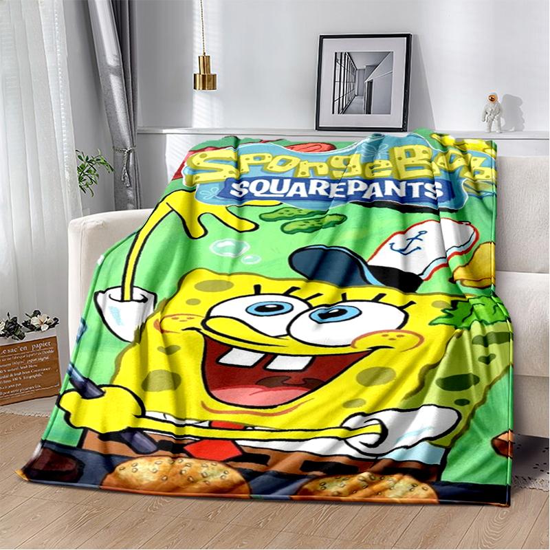 

Funny S-SpongeBob Patrick Star Cartoon Flannel Blanket Soft Warm Throw Blanket for Bedroom Living Room Bed Camping Picnic Kids 75x90cm