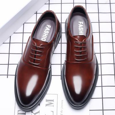 Pánské společenské boty Šněrovací Ležérní Business Kožené boty pro muže Černé Hnědé Špičatá špička Formální Svatba Boty para Hombre