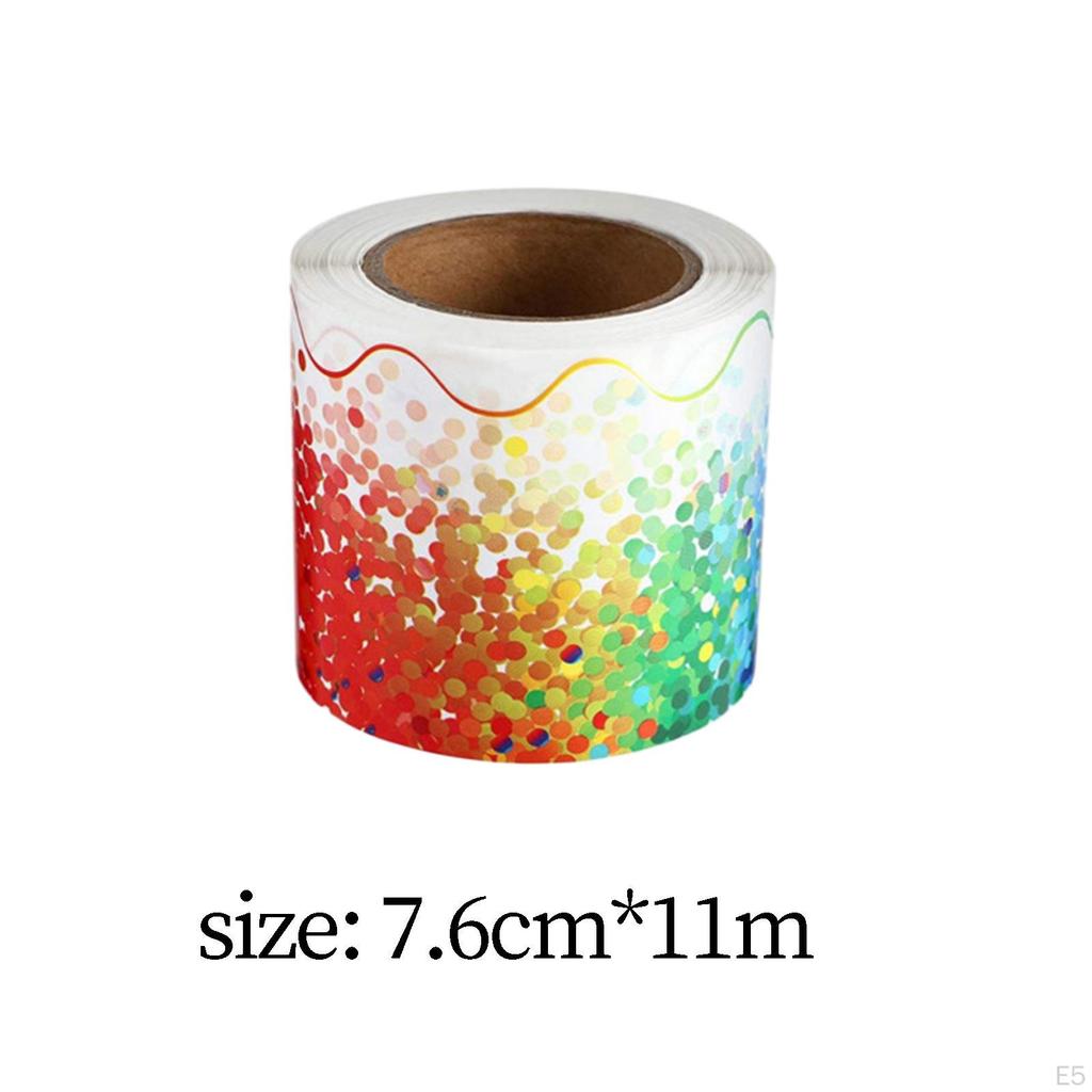 11M Length Waterproof Classroom Decoration Colorful Dots Trim Border Kitchen Bedroom Office