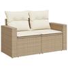 Garden Sofa Set with Cushions 9 Pieces Beige Poly Rattan