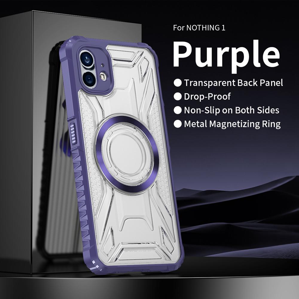 KEYSION Transparent Magnetic Case for Nothing Phone 2 1 Silicone+PC Heavy Duty Shockproof Phone Cover for Nothing Phone 1 2