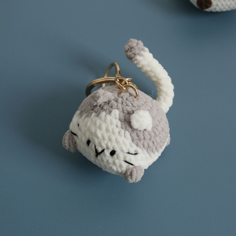 Strickpuppe Häkelkatze Schlüsselanhänger Tier Katze Schlüsselanhänger Handgestrickter Katzenanhänger Taschendekoration