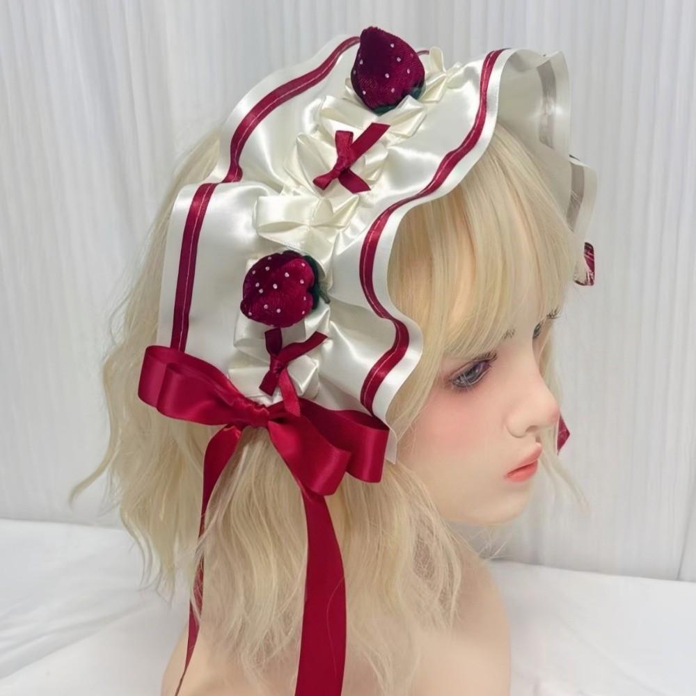 Elegant Strawberry Lolita Headband Gothic Lolita Hair Accessories Daily Wear красный