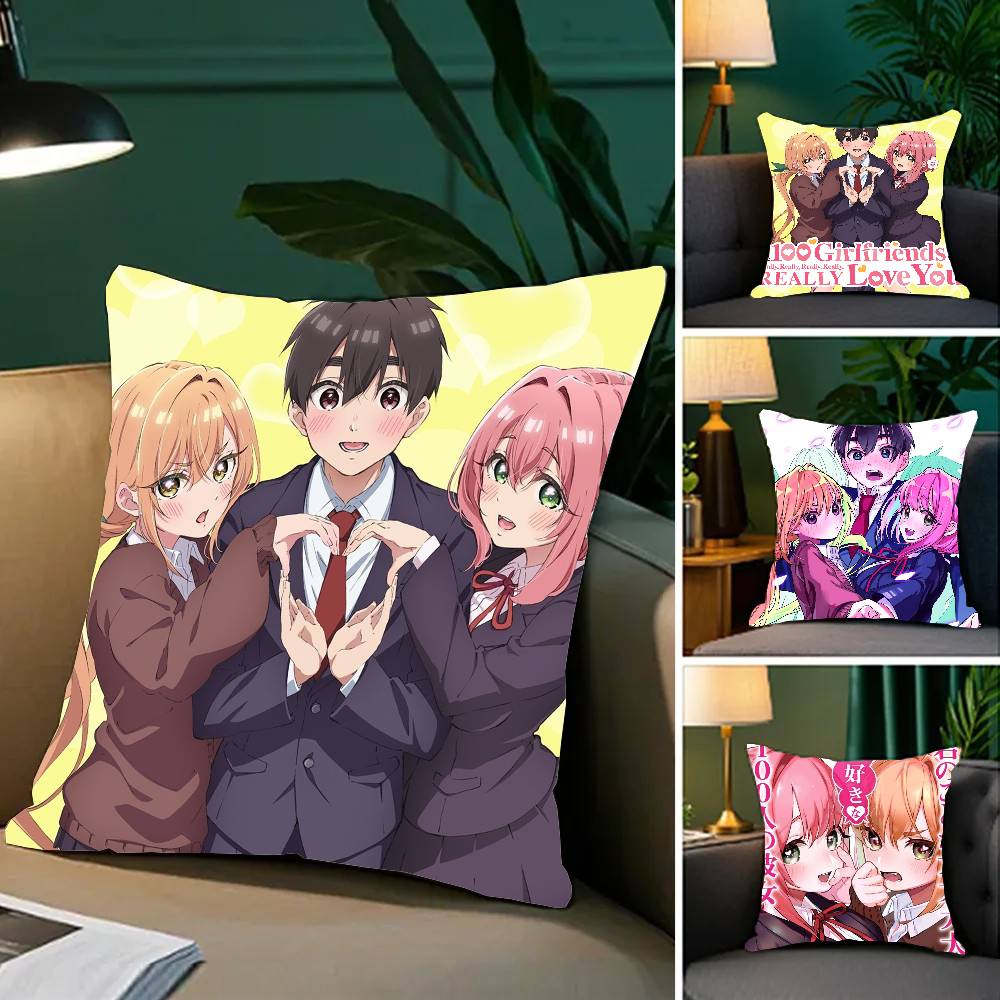The 100 Girlfriends Who Really, REALLY Love You Anime Pillow Case Sofa Cushion Cover Room Home Decorati