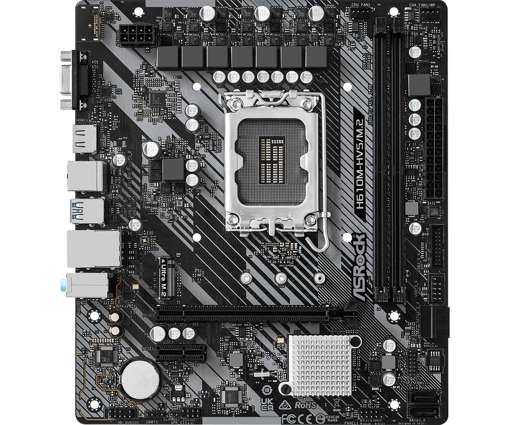 ASRock Motherboard H610M-HVS/M.2 (LGA 1700/2xDDR4/HDMI/VGA/M.2/USB 3.2)