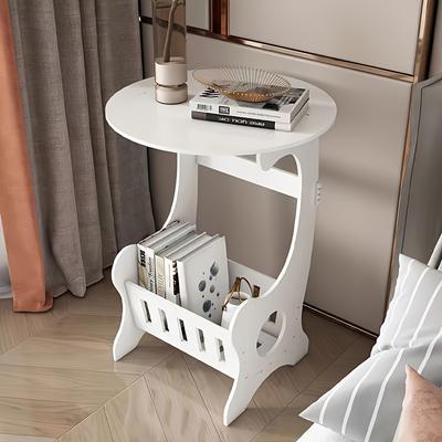 1ks Jednoduchý multifunkčný nočný stolík, Mini okrúhly príručný stolík, Konferenčný stolík, Konferenčný stolík, Pevný plastový nábytok, Vhodný do obývacích izieb