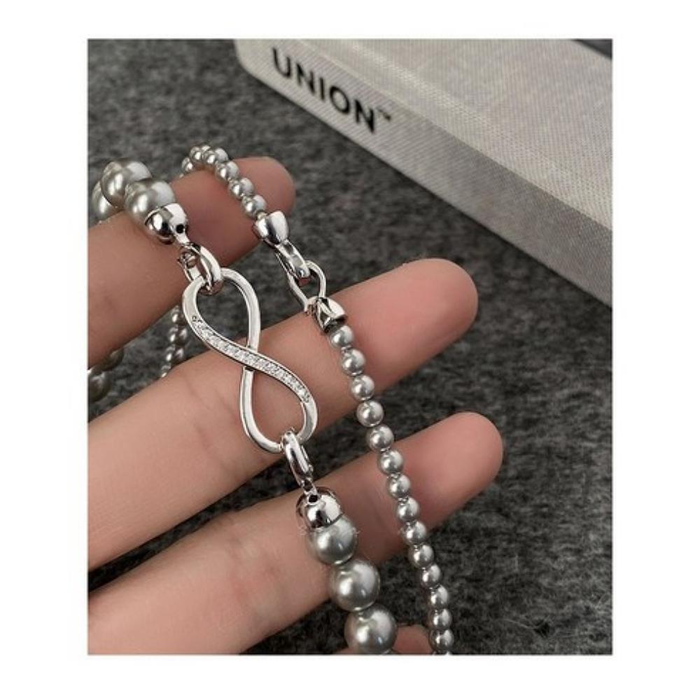 Women’s Pearl Necklace Double Layered 6mm + 10mm Beaded Necklace Set