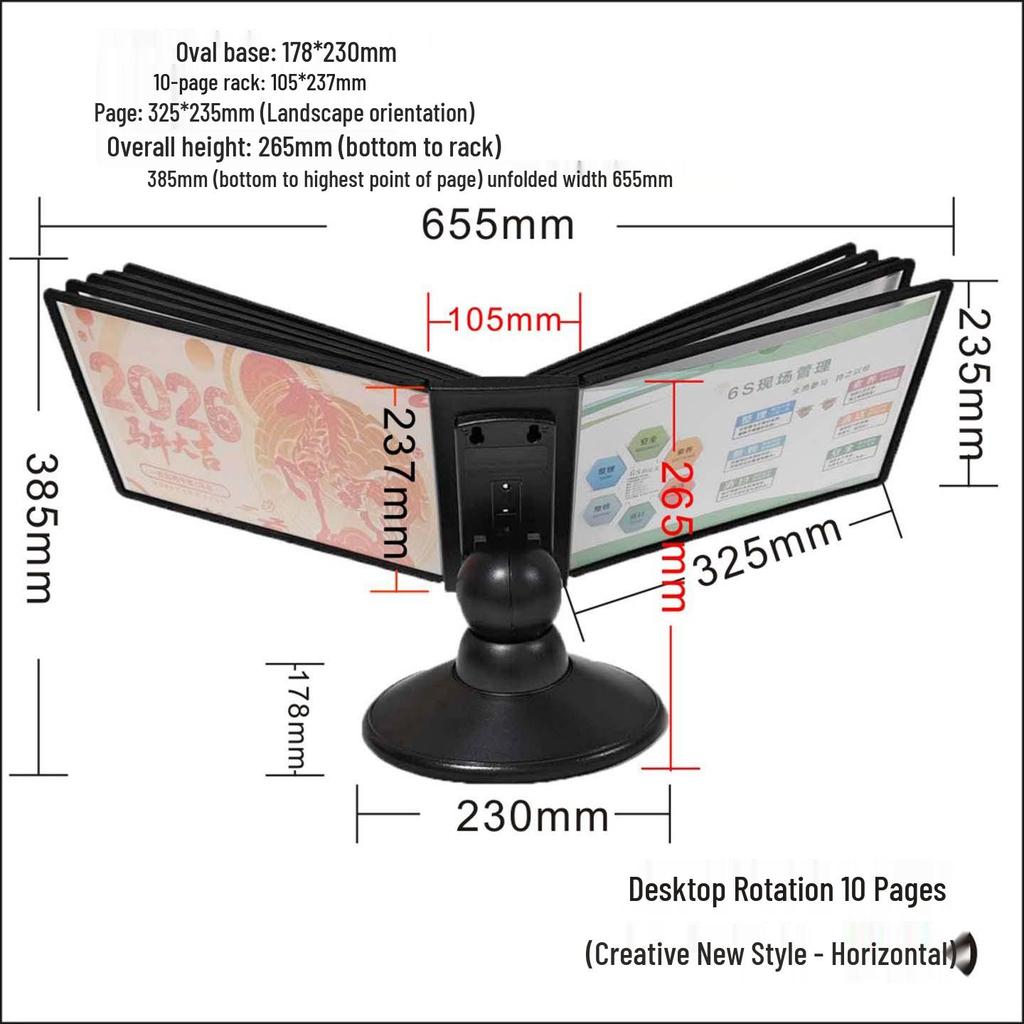 Rotating A4 Desktop File Holder and Display Stand