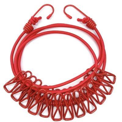 Corde à linge extensible d'extérieur 4M Antidérapante Corde de camping pour la lessive avec 12 pinces Corde à linge portable de voyage pour suspendre et sécher les chaussettes