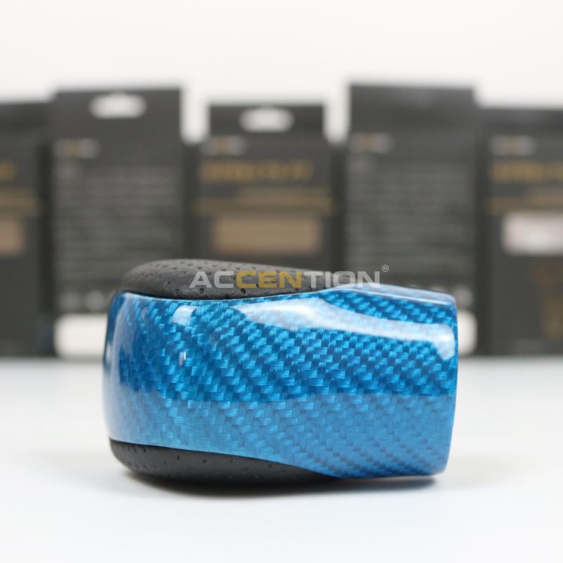 Black Leather Blue Carbon Fiber Gear Shift Knob For Toyota Lexus ES GS-450H GX IS-300 NX-300H RC-300 RX-350 2015-