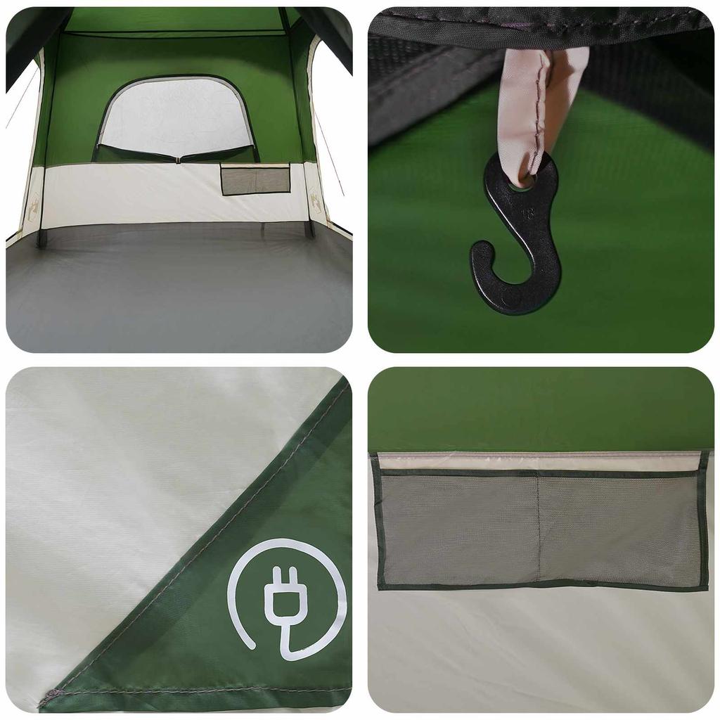 Family Tent Green 500 x 400 x 230 cm Polyester and Steel