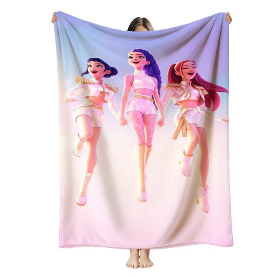 Hunter Girls Blanket Cozy Flannel Machine Washable Anime Throw Blanket Print Blanket for Kids Sofa Couch