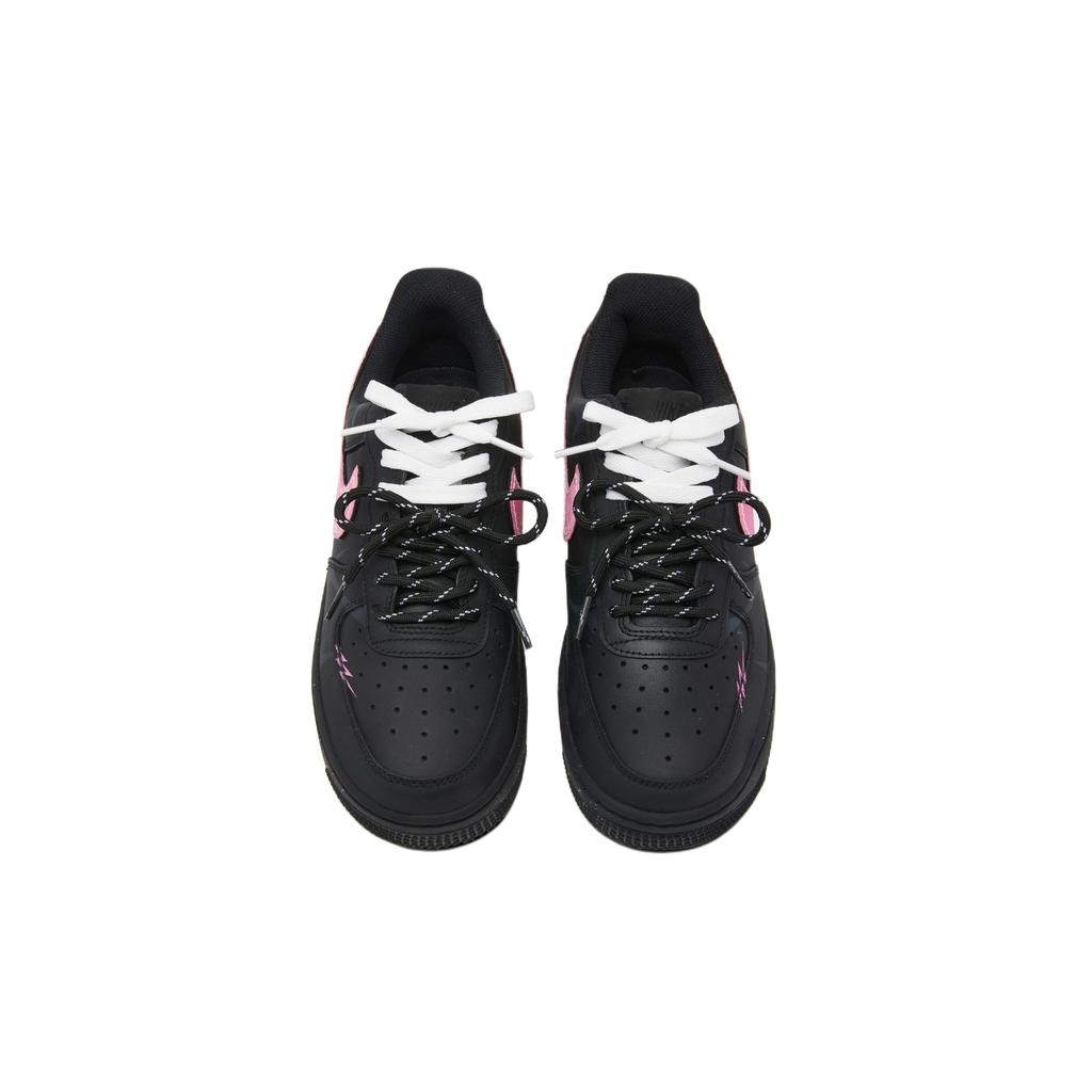 Nike Air Force 1 Slip Resistant Abrasion Resistant Low Top Skateboard Shoes Unisex Black Pink CW2288-001(Team970-)