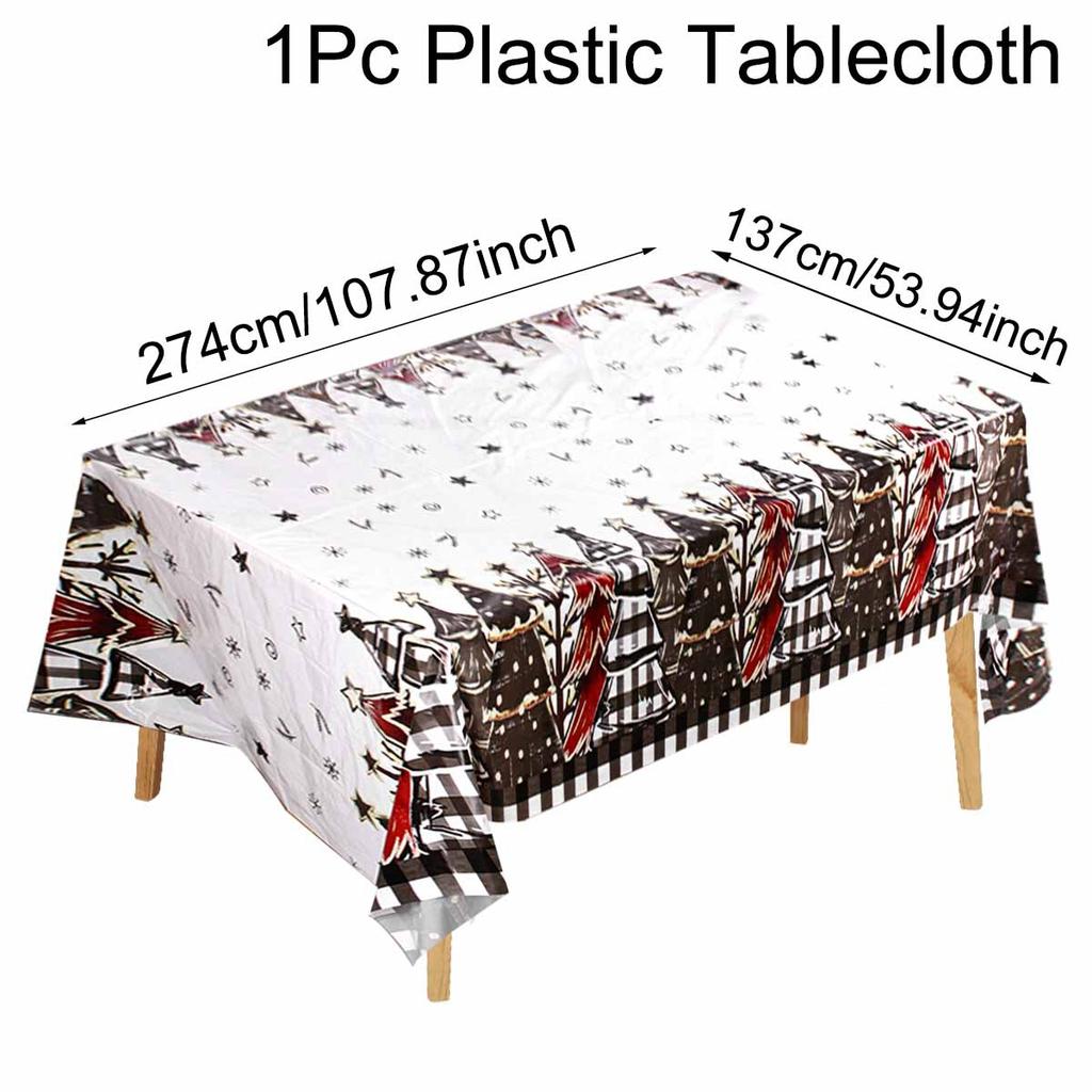 Christmas Disposable Tablecloth Christmas Decorations for Home 2026 Table Cover Navidad Noel New Year Gifts Dining Table Decor