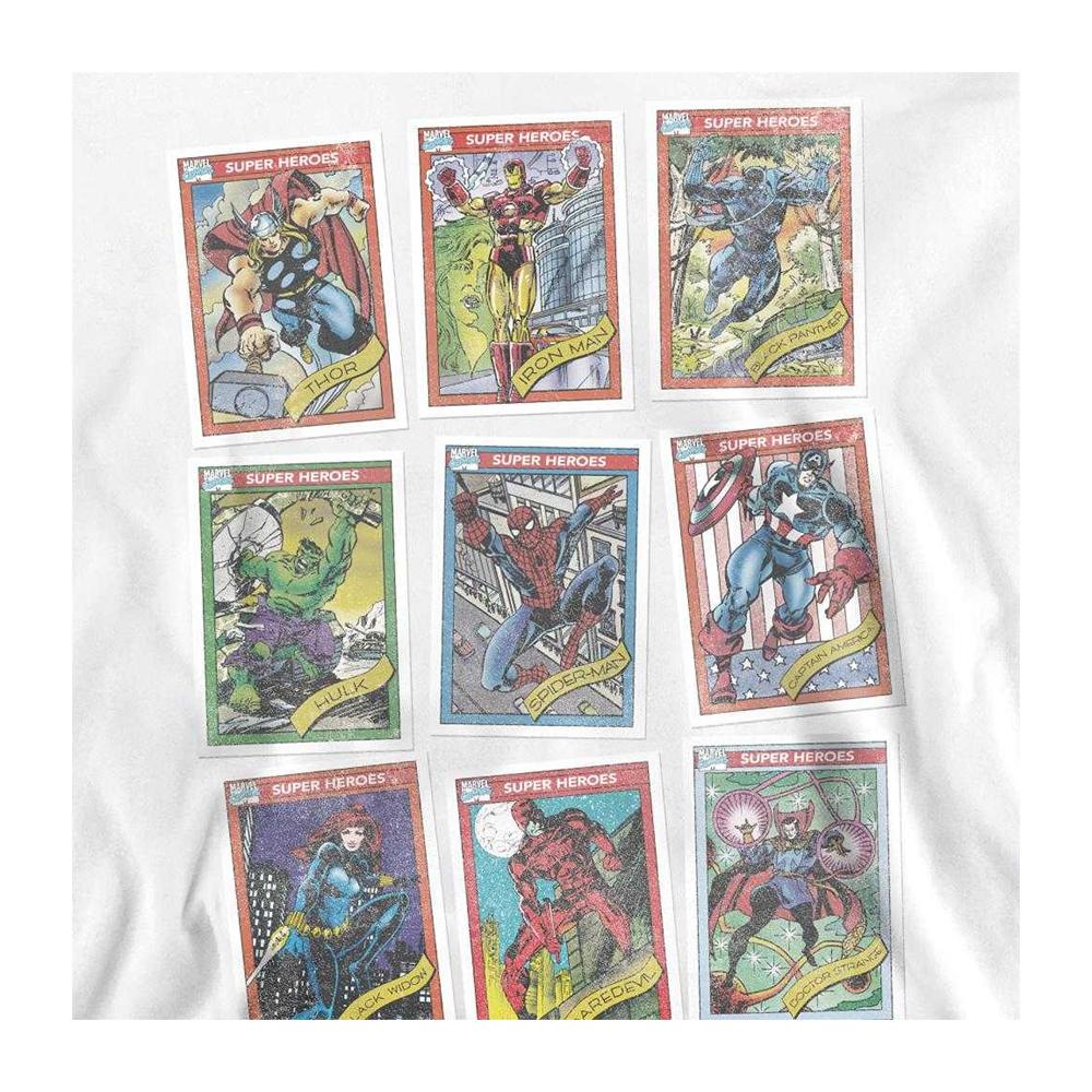 Marvel Unisex Adult Trading Card Grid Retro Weave Long-Sleeved Sweatshirt