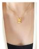 Charming Cartoon Rabbit Gold-Plated Titanium Steel Pendant Necklace