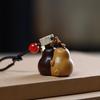 Unisex Personalized Hugging Pear Keychain: Red & Green Sandalwood Pendant Phone Chain