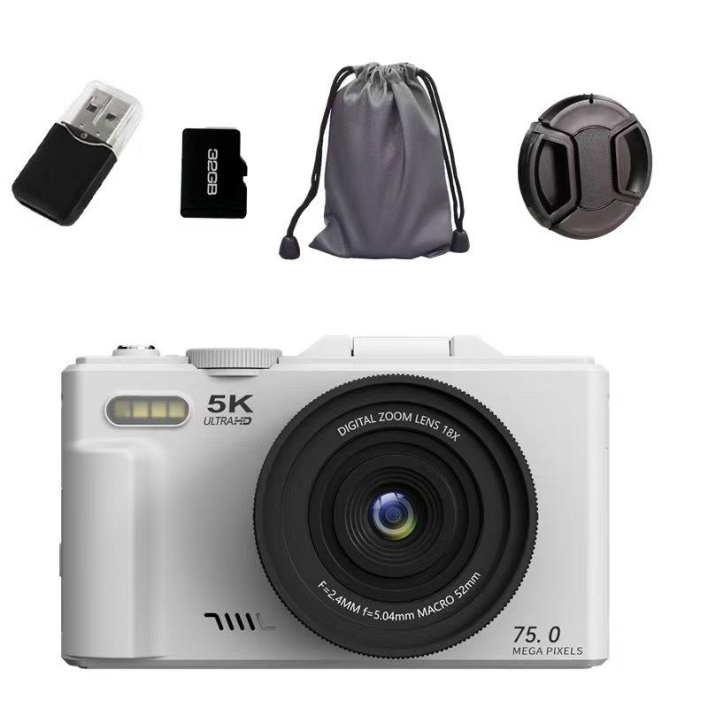 3-Inch Flip Screen WIFI 75MP 5K HD Beauty Digital Camera with CCD